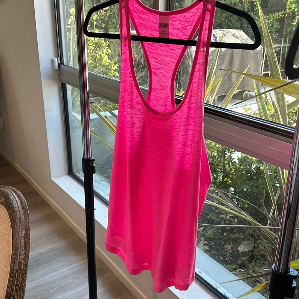Size L Pink tank top by Pink Victory Secret Sleepwear.  Never worn like new.
